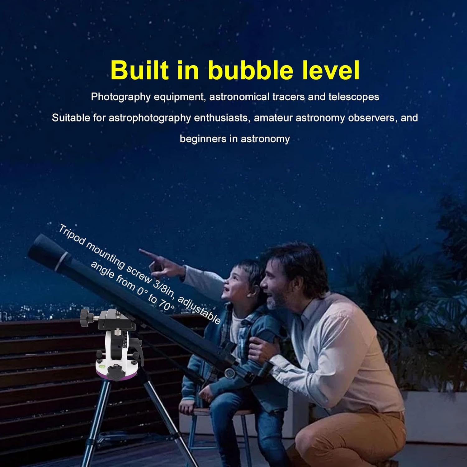 Zopsc Latitude Adjustment Seat, 90 Degree Aluminum Alloy Telescope Mount, Equatorial Wedge Latitude Base for Telescope Accessory (Type B Without Lid(Approx. 7 X 2.85 X 6.5cm / 2.8)