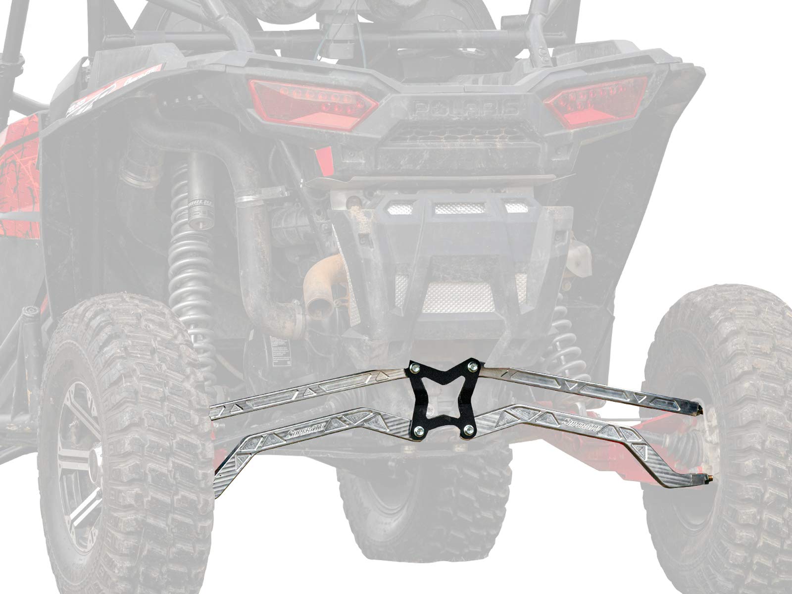 SuperATV High Clearance BILLET ALUMINUM Radius Rods for 2018+ Polaris RZR RS1 | 5/8” Adjustable Heim Joints | Complete, Bolt-on Kit | Chromoly Steel Bushings | Will Not Fit With Polaris Rear Bumpers