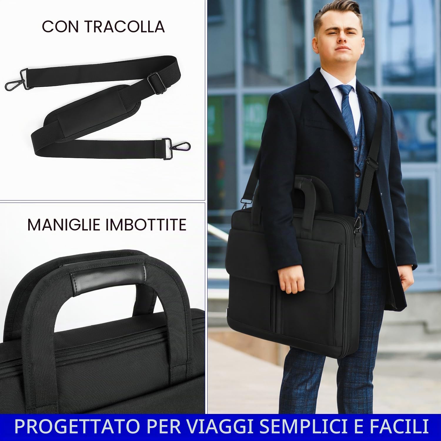 THE MASONIC COLLECTION - Custodia morbida a mano e borsa a tracolla - Contiene regali provinciali e distrettuali - Nylon Oxford e resistente all'acqua - Regalo massone per gli uomini