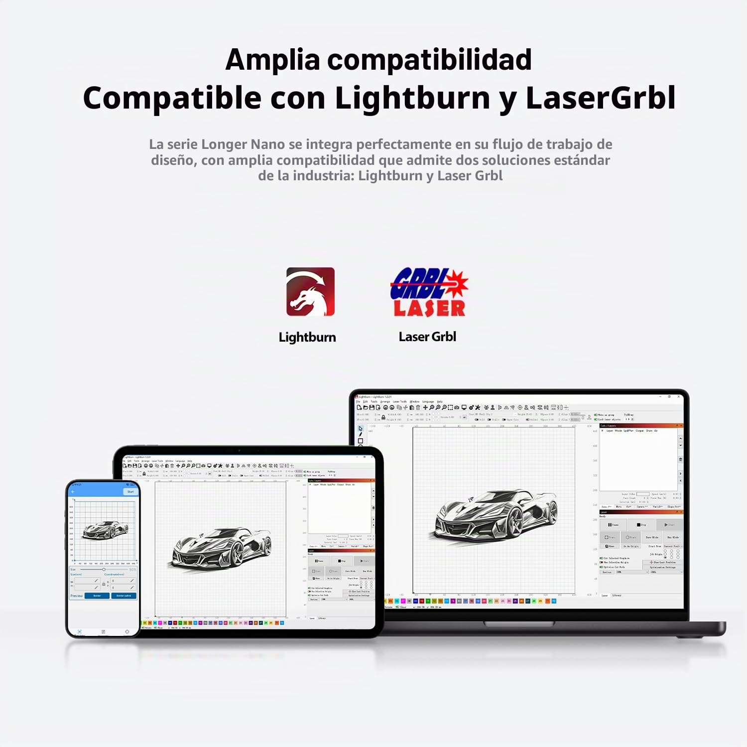 Longer Nano - Máquina de grabado láser portátil, 5000 mm/s, alta velocidad, 0,05 mm de precisión, adecuada para madera, acrílico, cuero, tela, metal, cerámica, proyectos de bricolaje