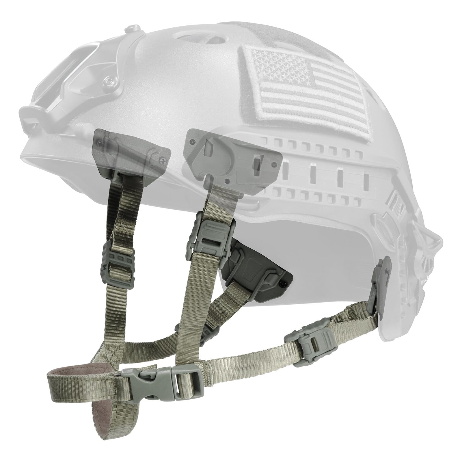 OAREA Système De Suspension De Nuque Réglable Pour Casque Tactique Fast Mich IBH Airsoft - Nylon, Mentonnière Rembourrée