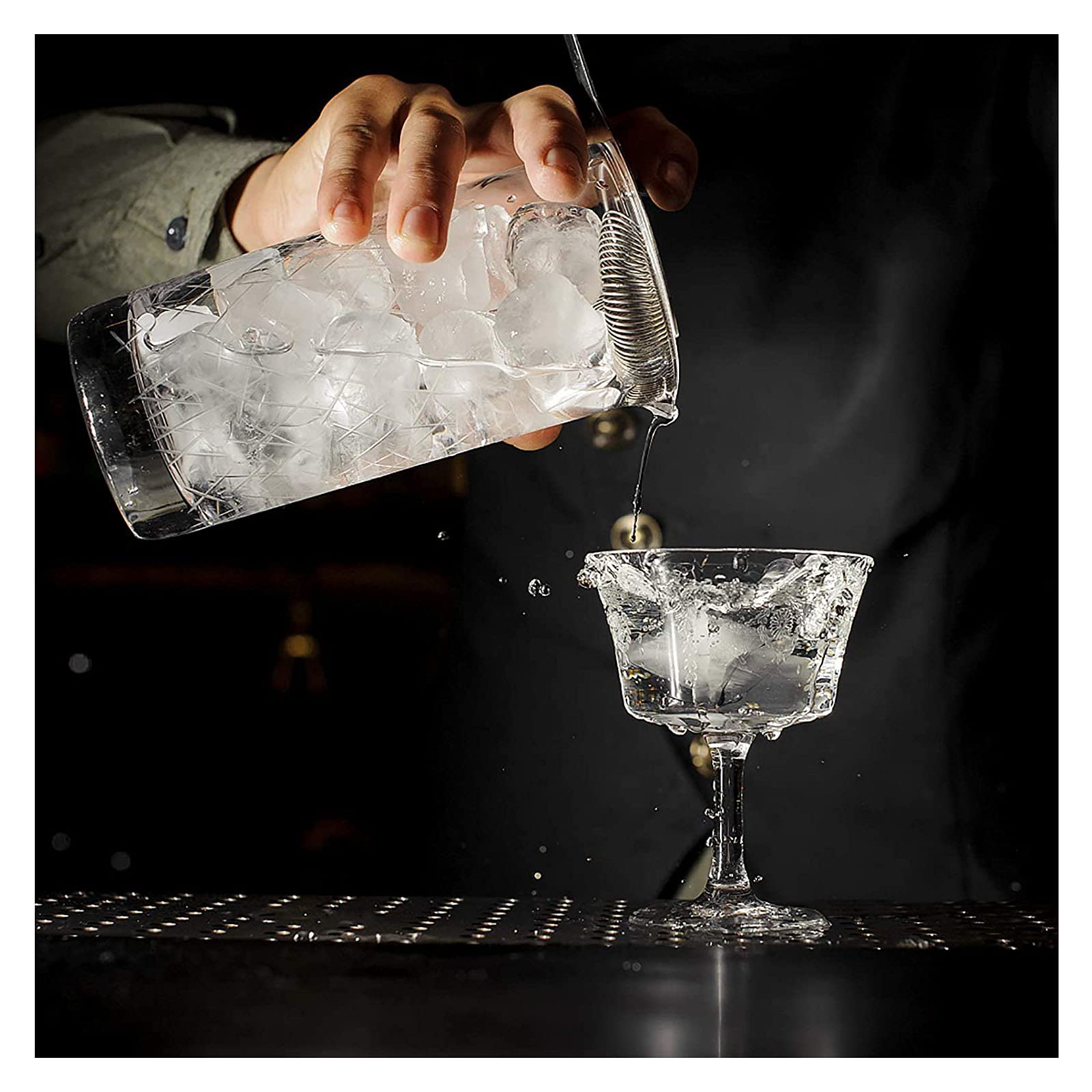 Cocktailsieb (Hawthorne-Sieb) Aus Edelstahl – Feines Filtersieb Für Barkeeper, Schwarz Beschichtet