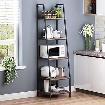 images Kitchen Ladder Shelf Unit o k furniture 5 shelf ladder bookcase leaning bookcases and book shelves industrial rustic bookshelf home office etagere bookcase height 72 h