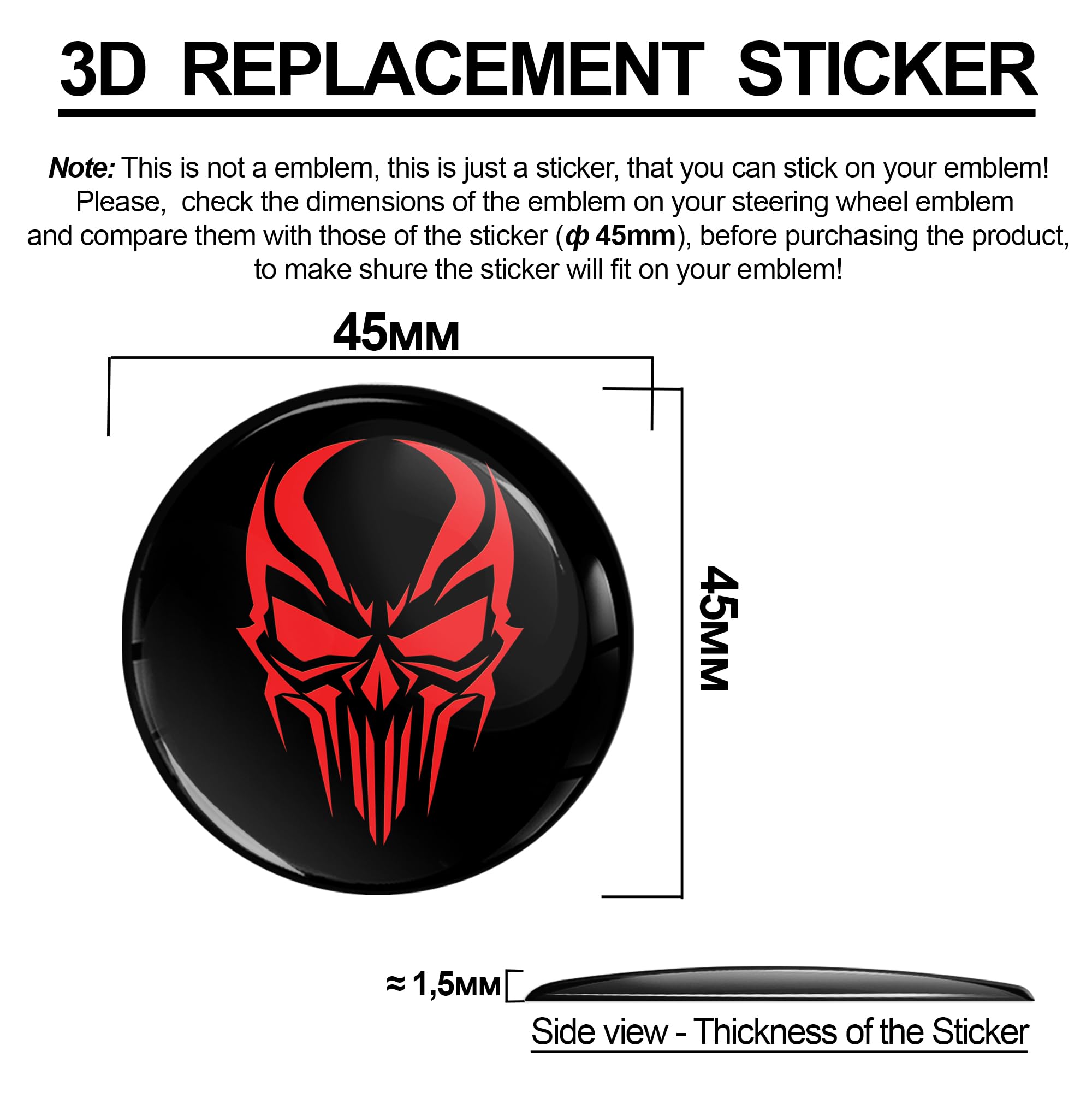 Pegatina 3D Para Volante De BMW - 45 Mm, Resistente Y Decorativa, Compatible Con Insignias Originales