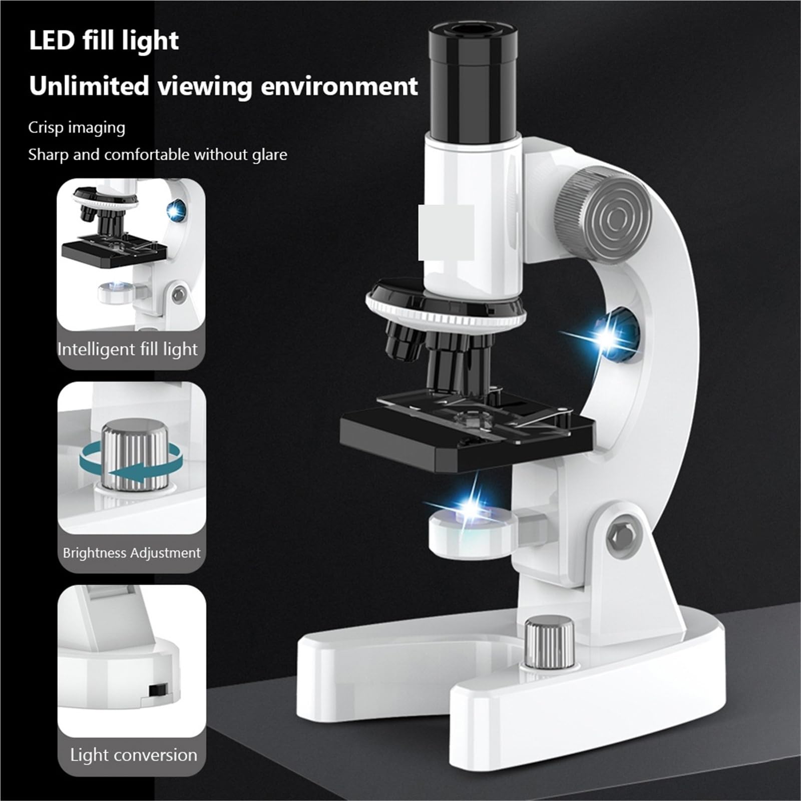 Microscopio, Microscopi, Microscopio Monoculare A LED 200X-4800X Con Set Di Vetrini Per Studenti Adulti Per Laboratorio Scolastico Homeschool per piante
