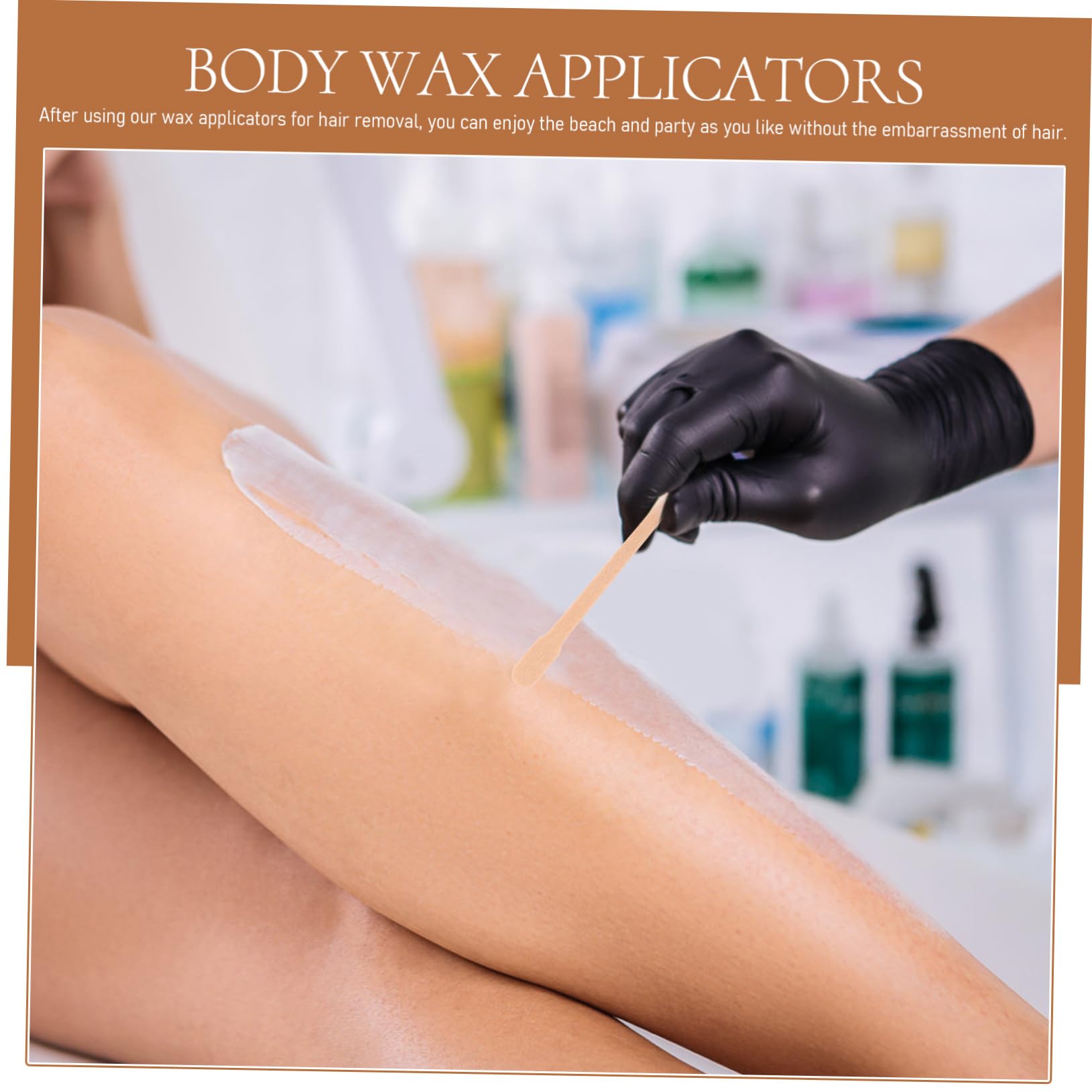 BELLIFFY 100PCS Wooden Wax Sticks for Body Hair Removal Smooth Surface Wax Applicators Top Spatula for Salon Use for Waxing and Hair Removal Needs