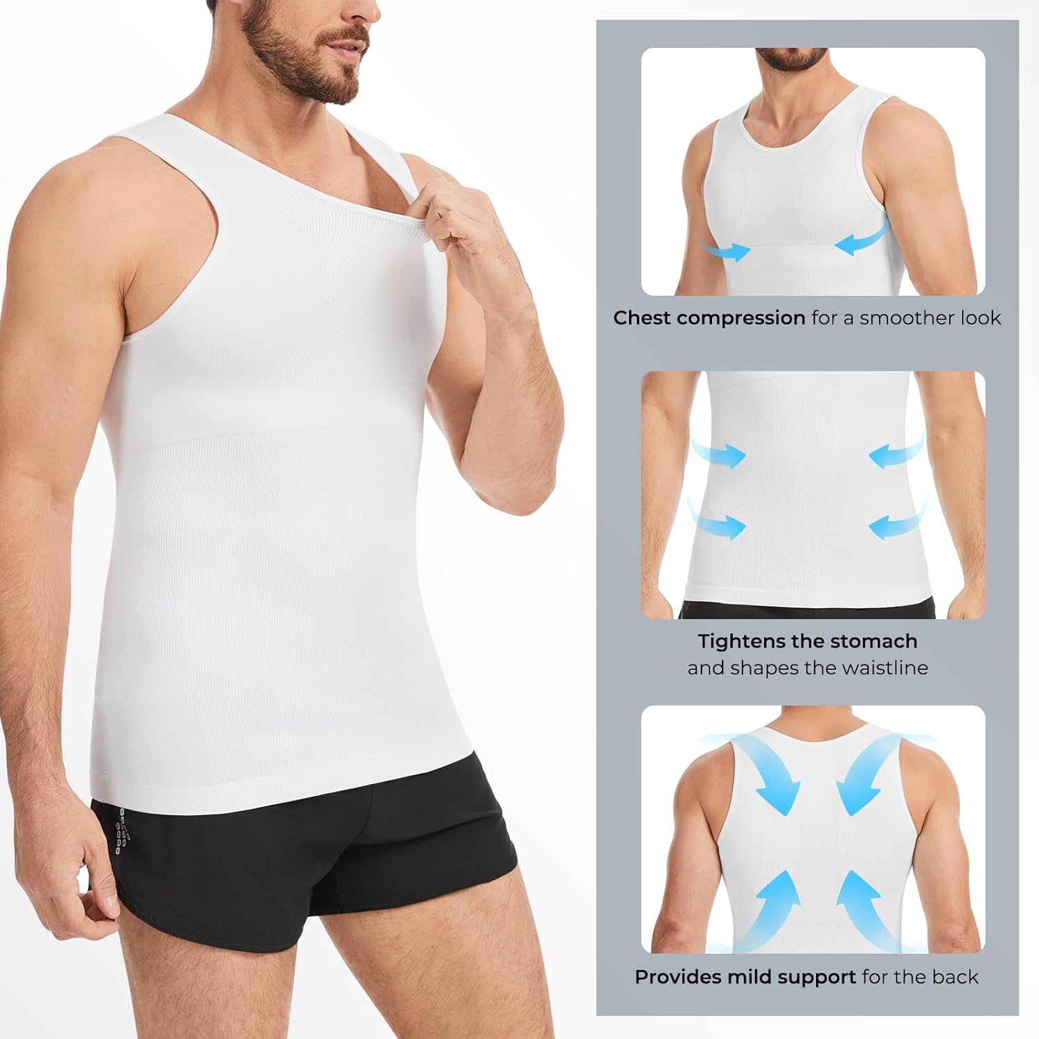 Sleeveless Compression Shirt Men Slimming Body Shaper Vest Mens Compression Tank Top Undershirt Shapewear Tummy Control