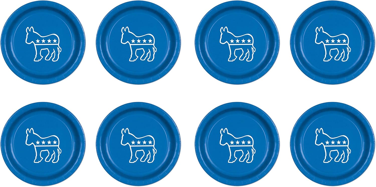 Democratic Plates (Blue) (8/Pkg)
