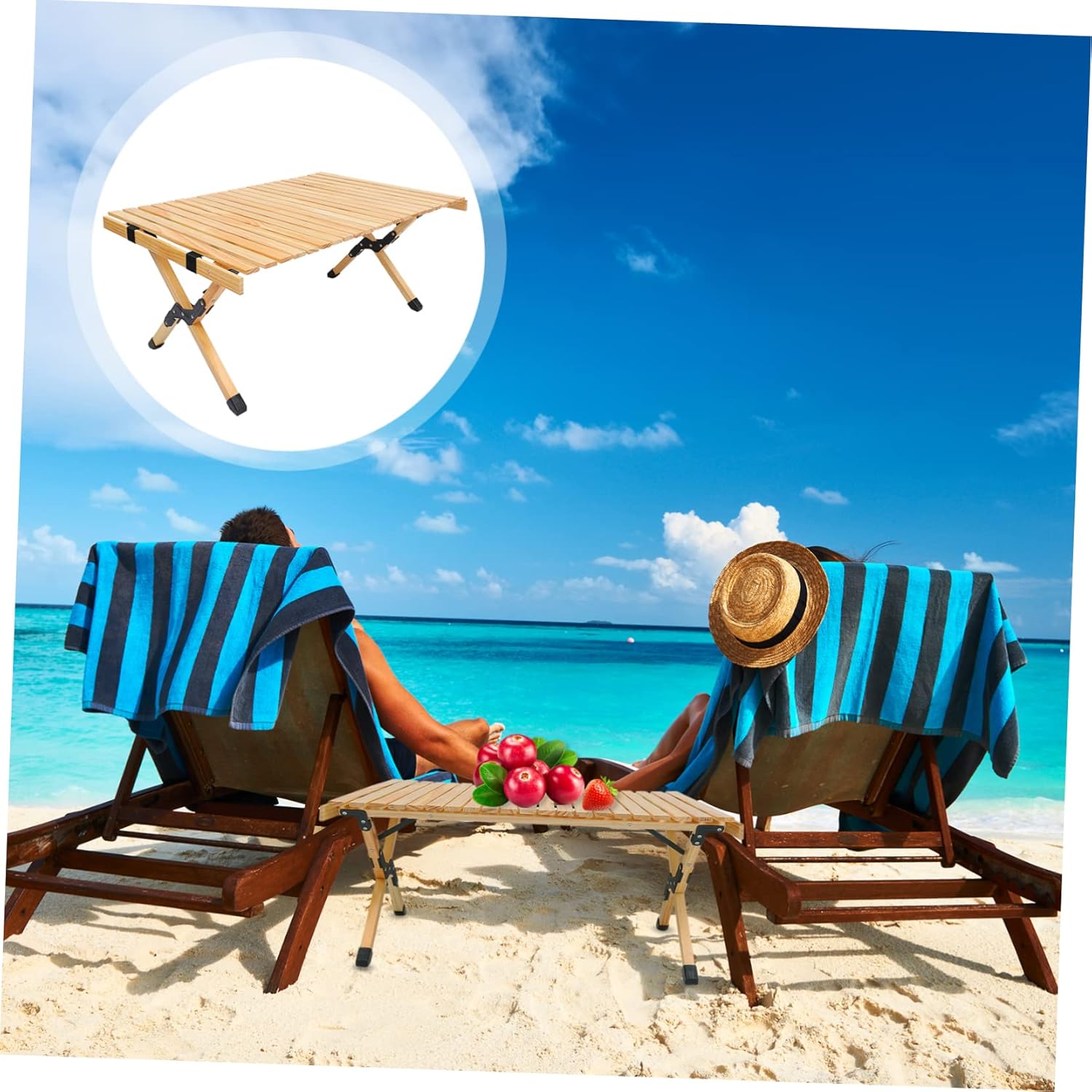 1Pc Folding Picnic Table Compact Wooden Camping Table Lightweight and Durable Design for Outdoor Bbqs and Picnics Space Saving Home Table