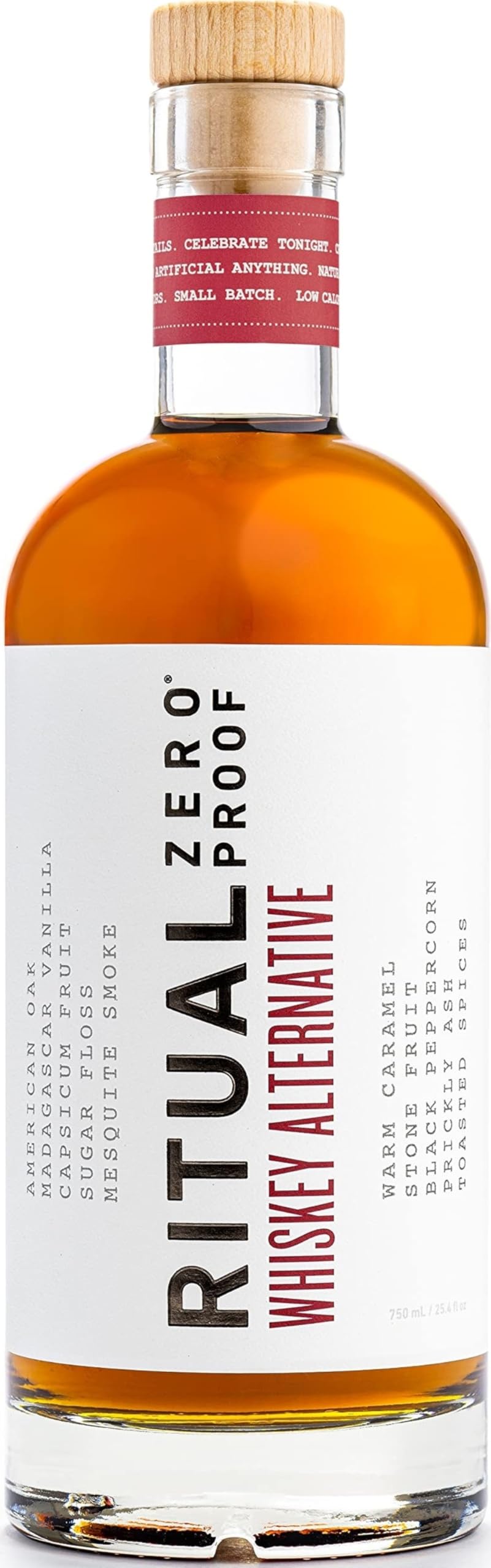 RITUAL ZERO PROOF Whiskey Alternative | Award-Winning Non-Alcoholic Spirit | 25.4 Fl Oz (750ml) | Only 5 Calories | Sustainably Made in USA | Make Delicious Alcohol Free Cocktails