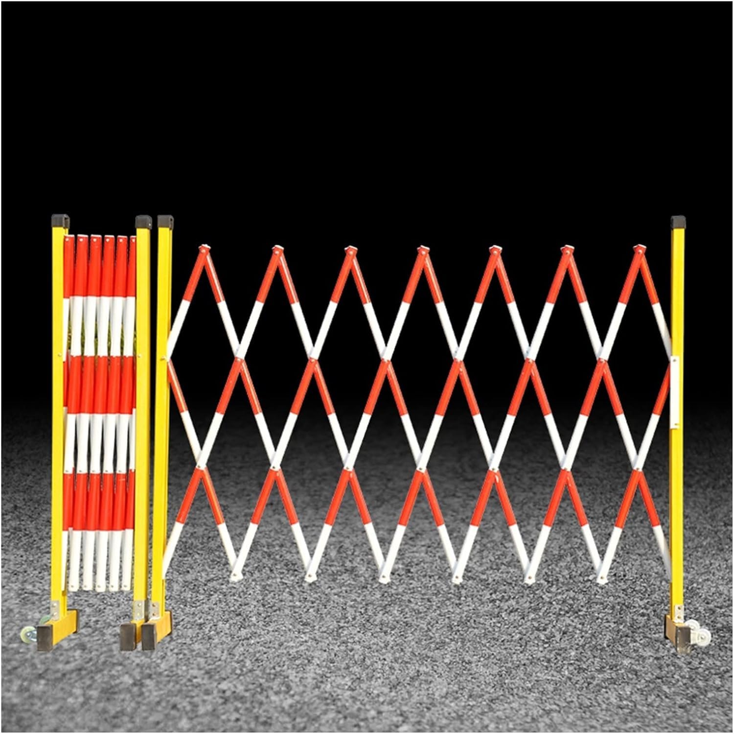 Rozszerzalna chowana bariera drogowa, gruba i solidna bariera bezpieczeństwa do magazynu i parkingu, składana konstrukcja, czerwona, 1,2 m x 2,5 m