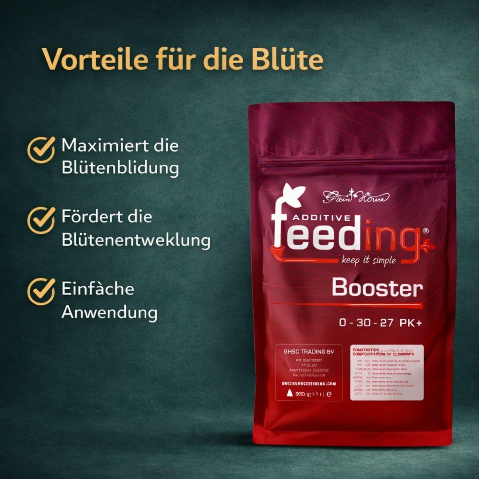 Weedness Green House Feeding Feeding Booster 2,5 Kg - NPK Dünger Grow Anbau Indoor Erde Flüssigdünger Organischer Bio