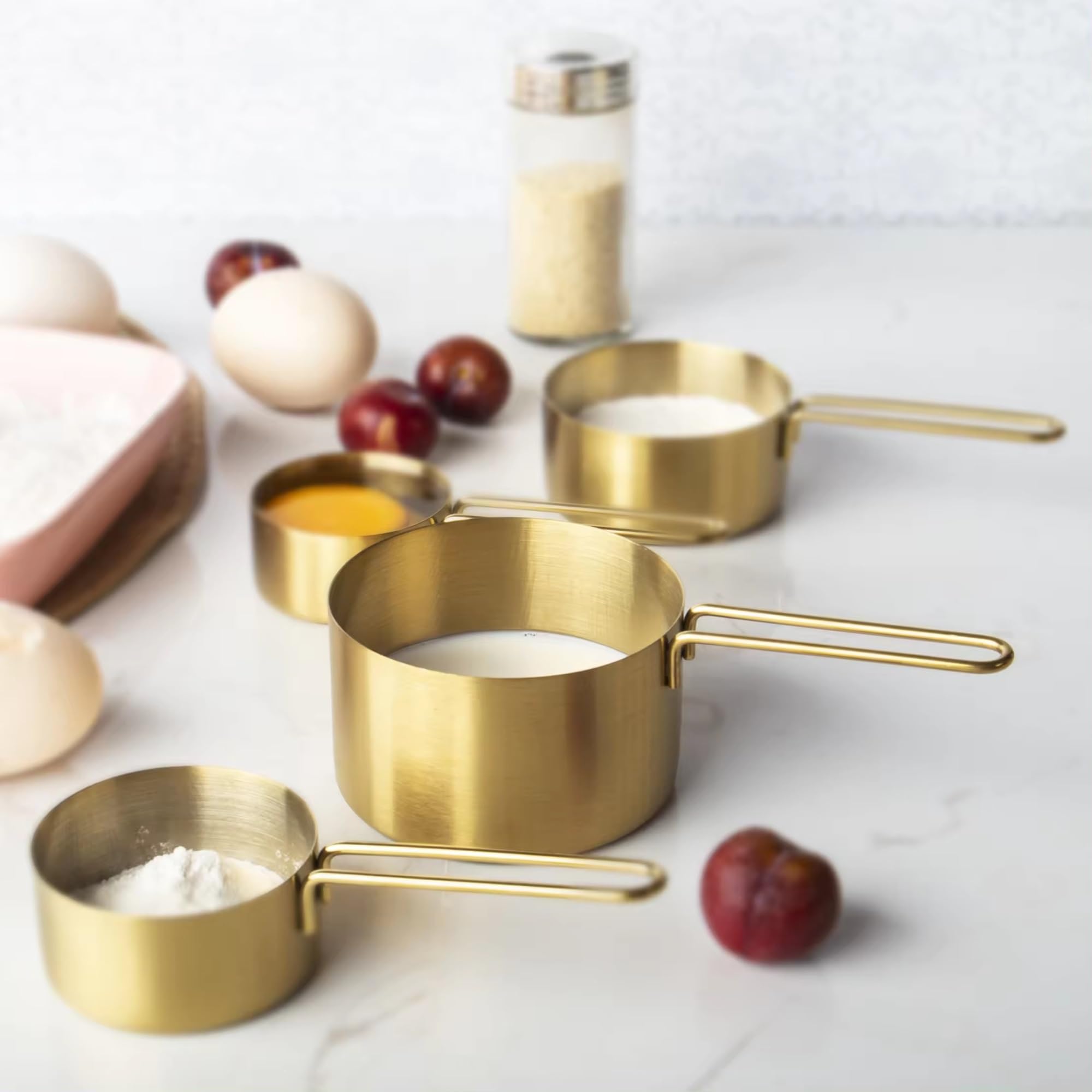 9 Stück/Set Edelstahl-Titanbeschichtung, Messbecher und Messlöffel-Sets | Messbecher, Messlöffel, Zubehör