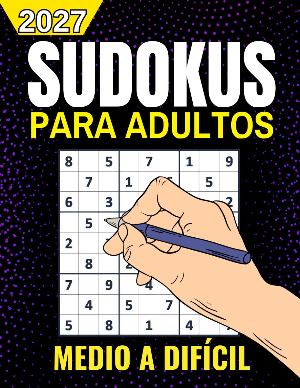 Sudokus para Adultos: Libro de Sudoku con rompecabezas desafiantes, de Medio a difícil, para adolescentes, adultos y personas mayores, con soluciones incluidas