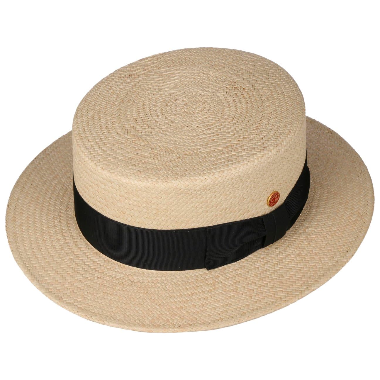 Mayser Gondolo Sombrero canotier de Panama de Paja Hecho en UE Unisex Primavera Verano