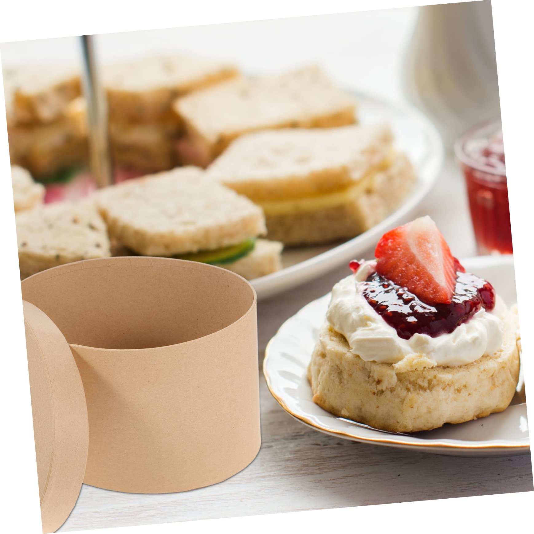 ULTECHNOVO 4pezzi Scatola Per Biscotti Multiuso Carta Kraft Confezione Da Perfetta Per Dolci e Regali Per Feste e Compleanni