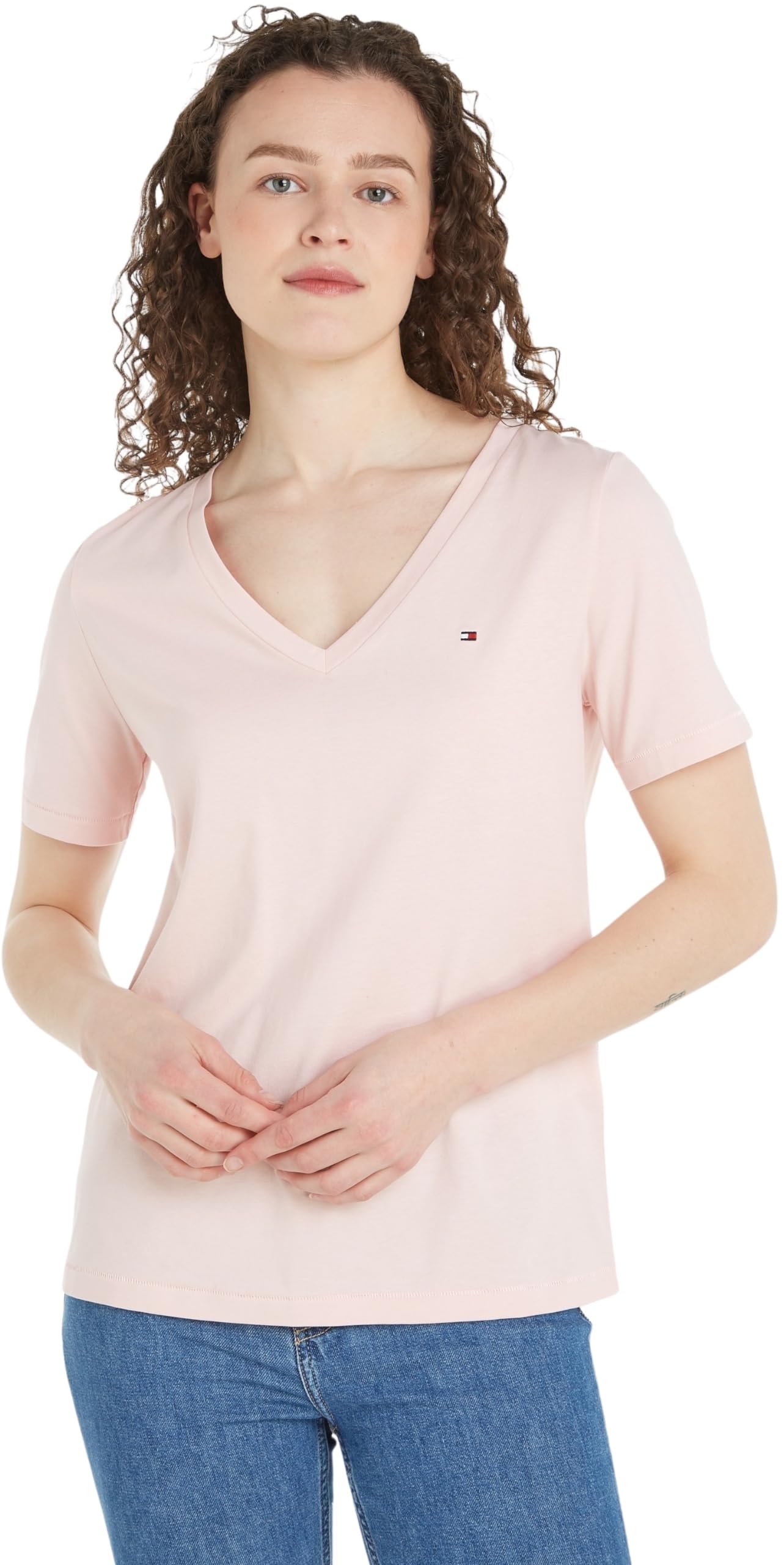 Tommy Hilfiger Moderno Regular V-nk SS S-S para Mujer