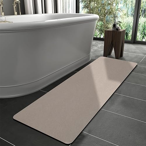 honcor lecar Diatomaceous Earth - Tapete de baño de 15.7 x 27.6 pulgadas, súper absorbente, de secado rápido, antideslizante, tapete de baño