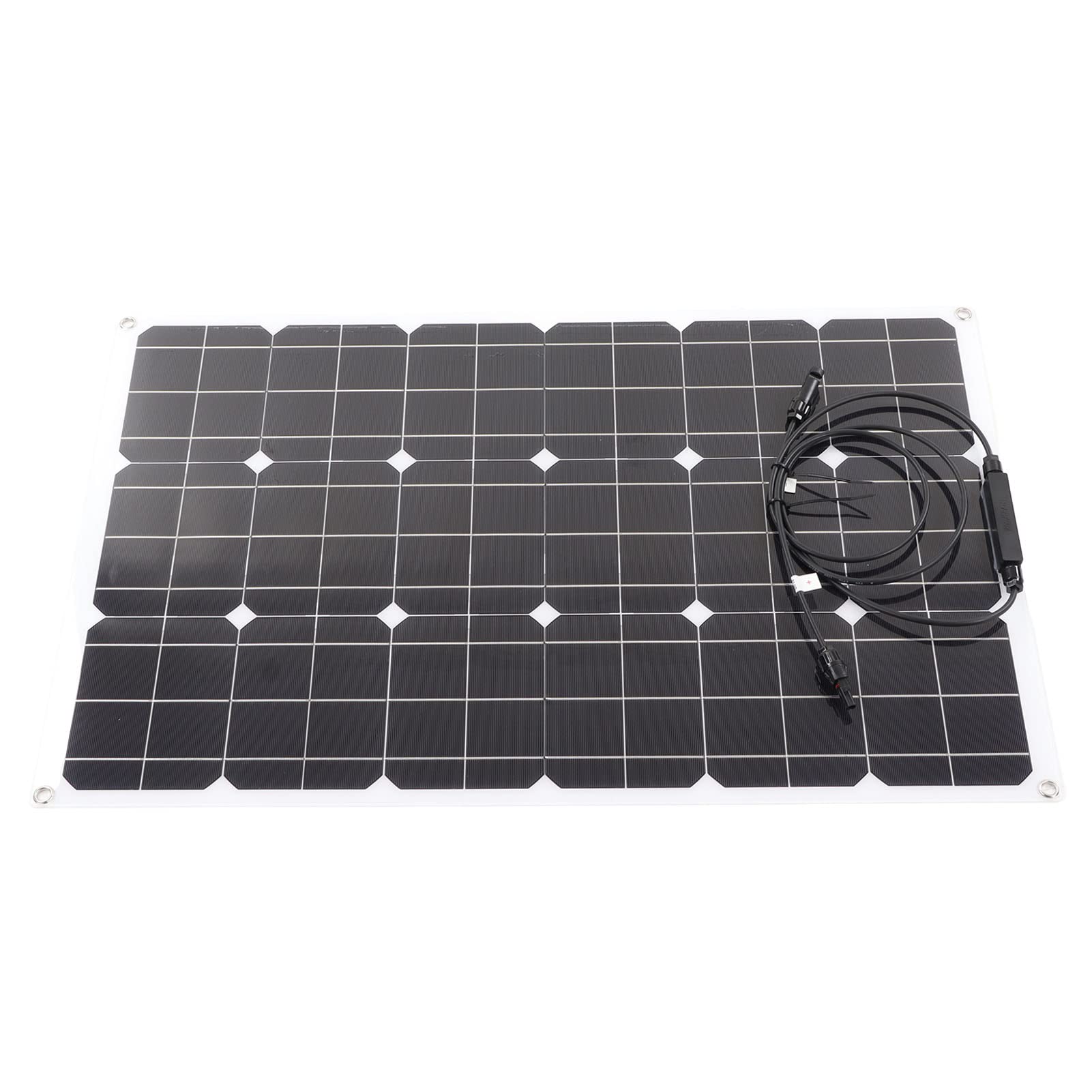 Panel Solar Flexible Panel de Cargador Solar Monocristalino 90W 16V de Células Solares Ligero Plug and Play para Uso en Exteriores, Vehículos Recreativos, y Automóviles