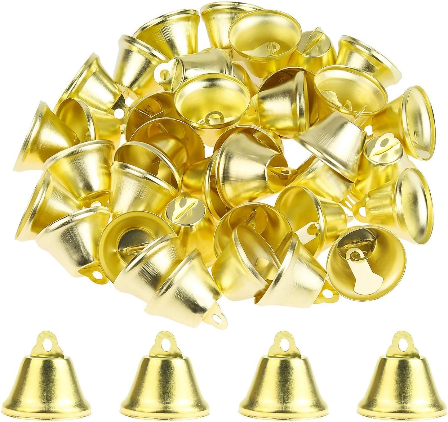 Powlankou 80 Pieces 26mm/1inch Shiny Bells Liberty Bells