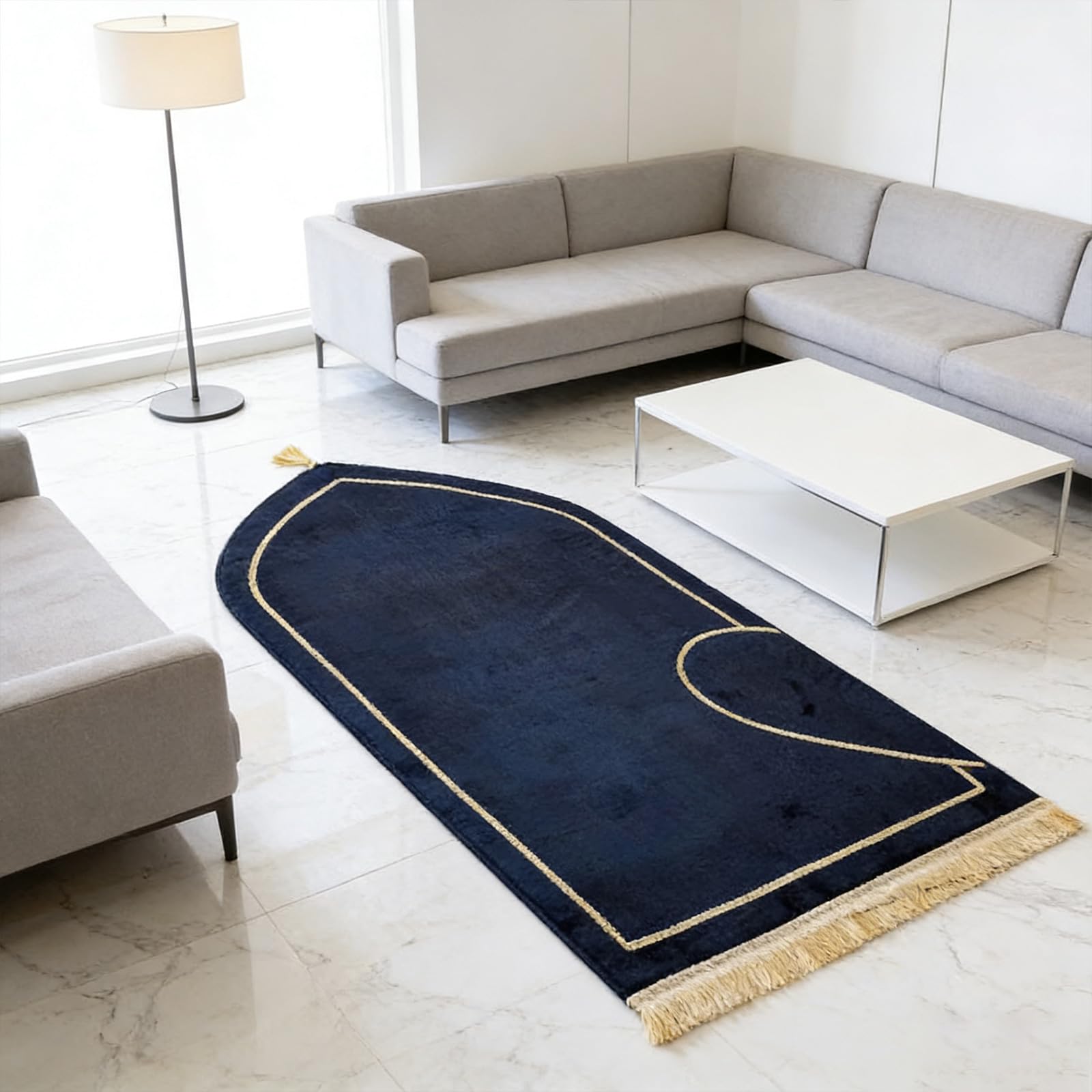 Lot de 2 tapis épais en flanelle avec motif demi-cœur pour couple de prières religieuses islamiques