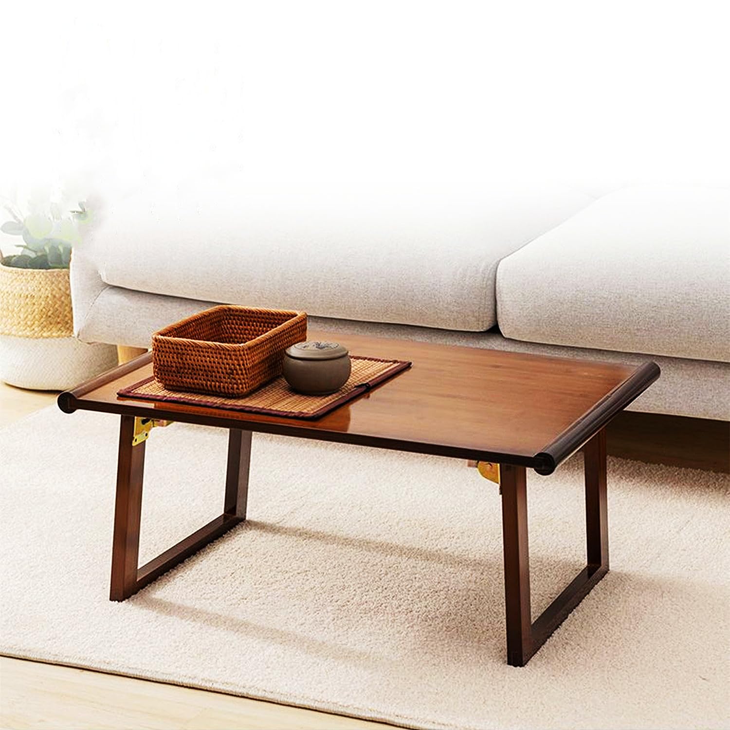 Table basse pliable en bambou de style japonais table d'appoint