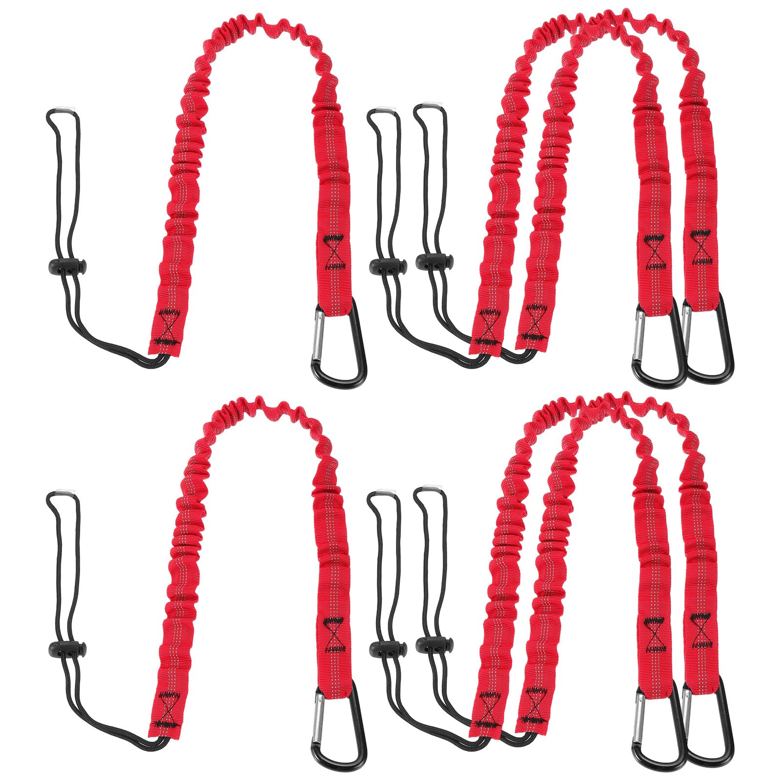 sourcing map Retractable Tool Lanyard 3ft with Single Aluminum Buckle and Adjustable Loop End, Maximum Weight Limit 10KG / 22lb, Safety Fall Protection Tools Leash, Red 6 Pack — image 1