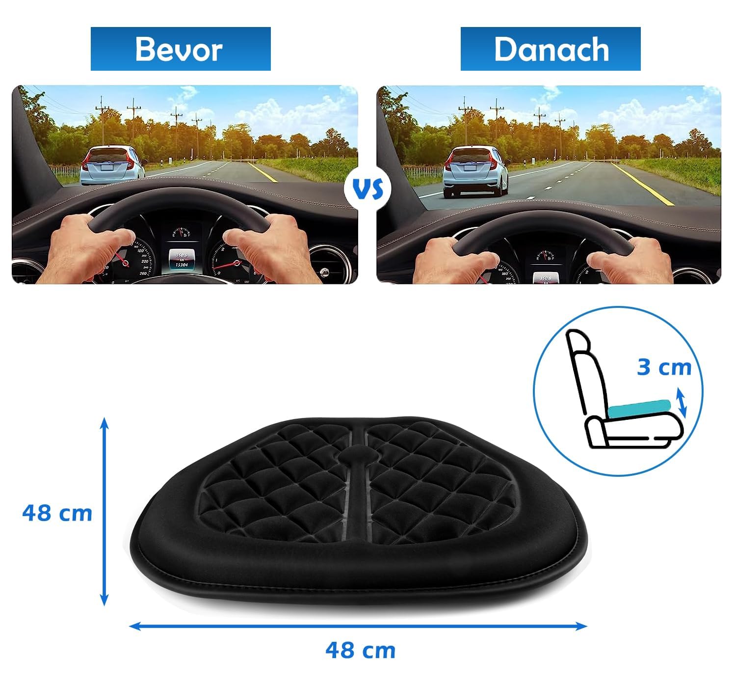 Cuscini Per Sedie Big Ant Cuscino Per Auto, In Memory Foam, Per