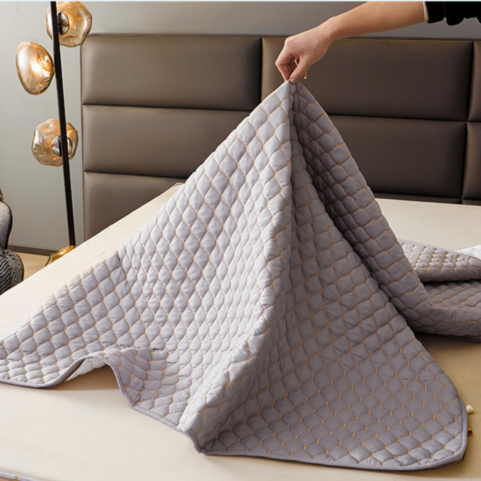 Morbuy Coprimaterasso Singolo Matrimoniale Impermeabile, Coprimaterasso Una Piazza e Mezza Antiacaro con Cerniera Morbida e Traspirante per Materassi Altezza 25cm (200 * 220+25cm,Blu)