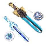 Battling Toys 2PCS&comma; Battle Set with Spinning Top & Sword Launcher for Kids Boys Girls Age 5&plus;&comma; Mini Sword Battle Set Fury Wave Dragon & Gold Warrior Phoenix