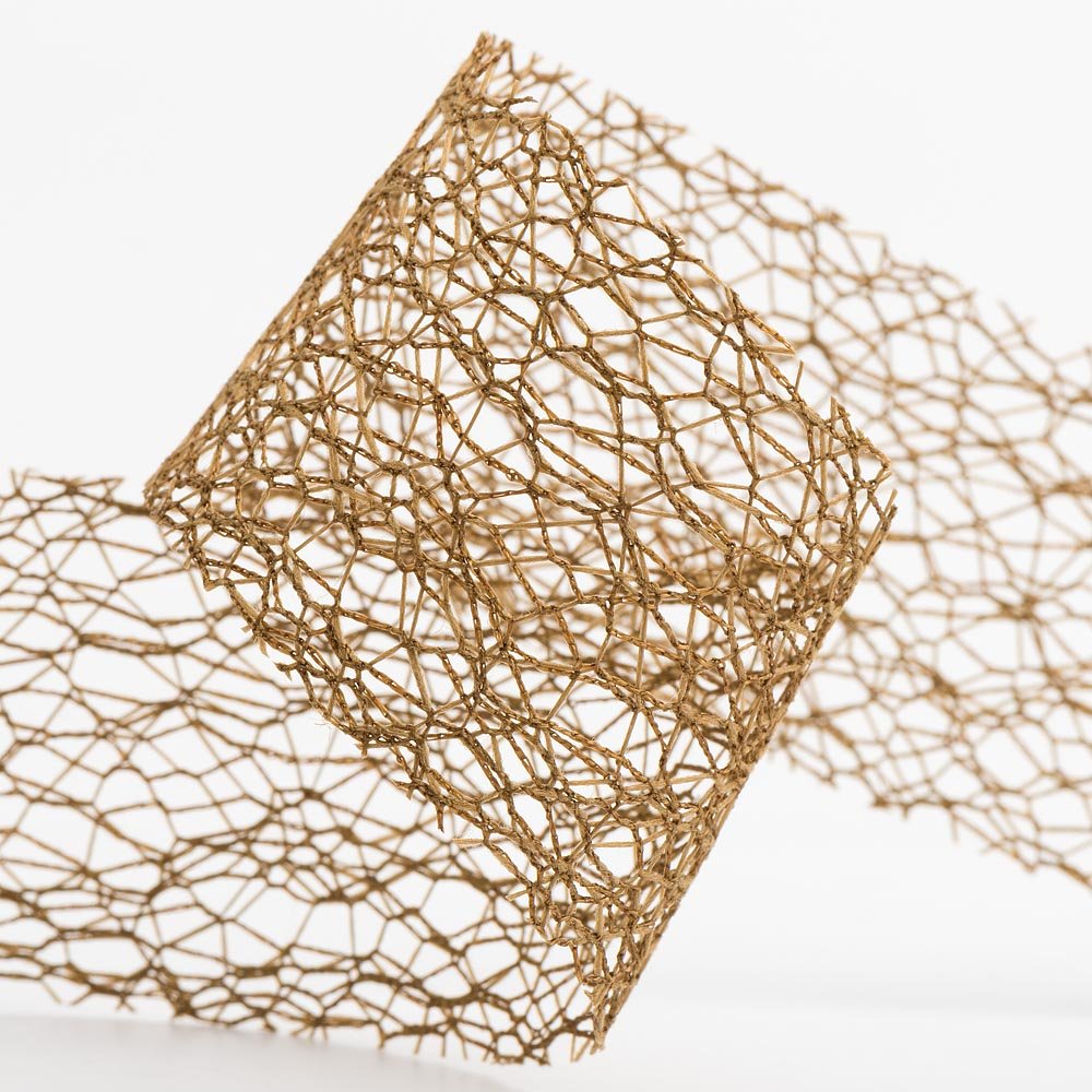 Italian Options Deco Web, Antique Gold Deco Web Mesh Ribbon 38Mm X 20 Metres - Antique Gold