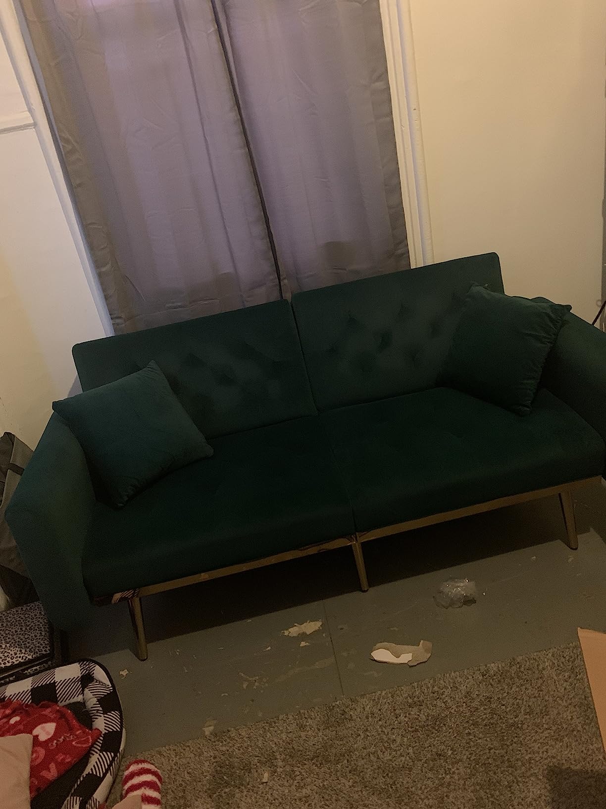 32/mo Finance SZLIZCCC 63" Velvet Sofa, Tufted Loveseat Couch