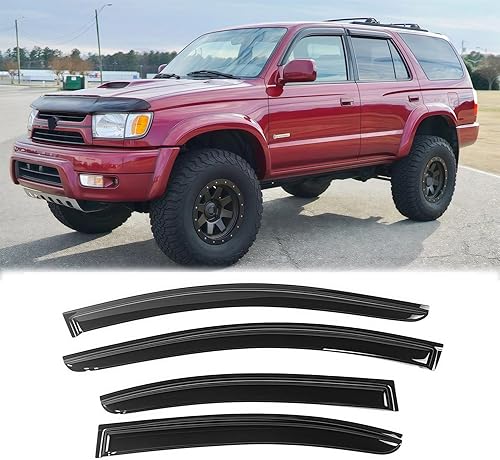Viseras de ventana a prueba de sol, juego de 4 protectores de repuesto para la lluvia, visera de ventana para Toyota 4Runner 94751 1996-2002