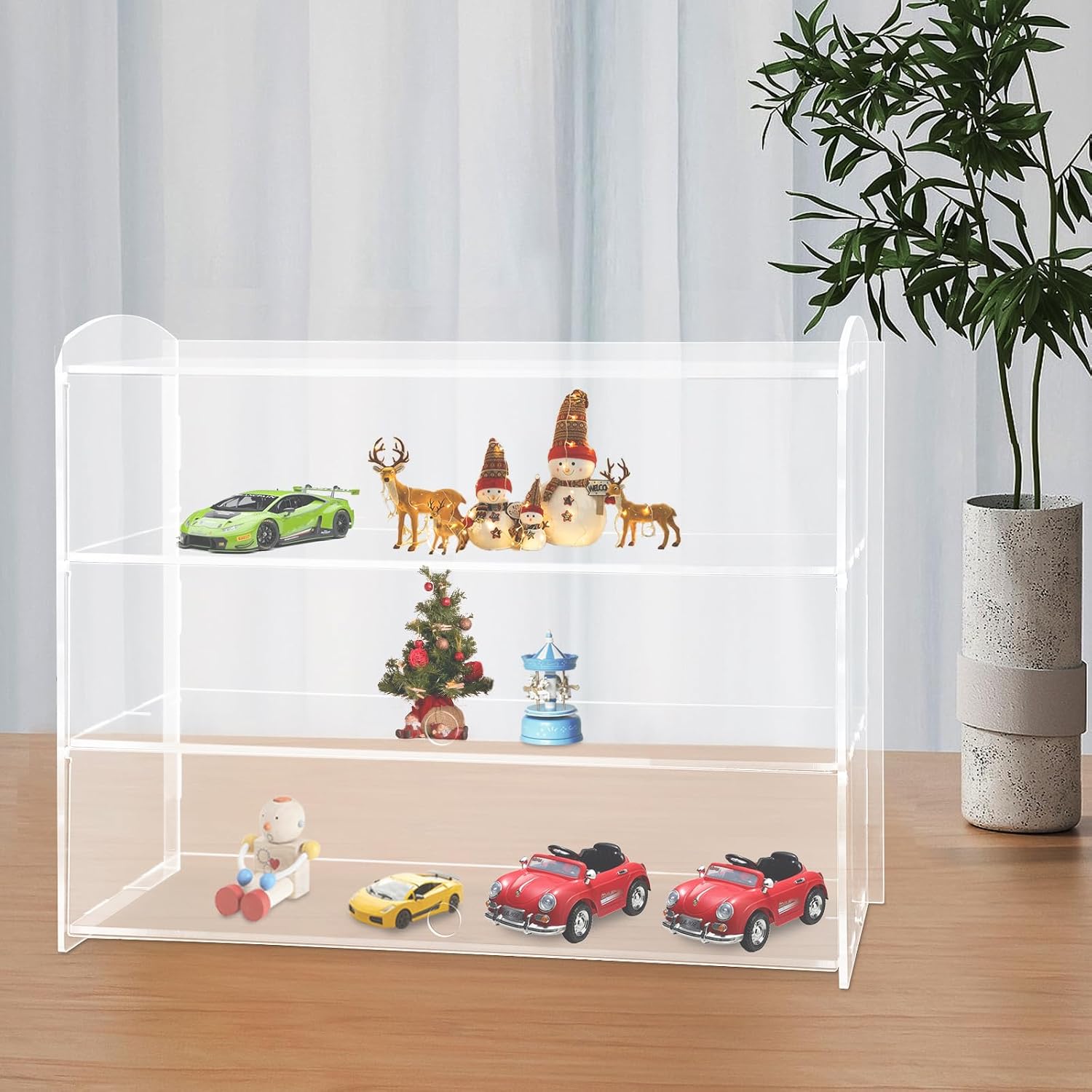 3-Tier Acrylic Cookie Display Cabinet for Bakery & Cafe, Commercial Pastry Showcase with Clear Dust-Proof Doors, Modern Dessert Display Case for Counters, 19.3”L x 9.1”W x 15.4”H