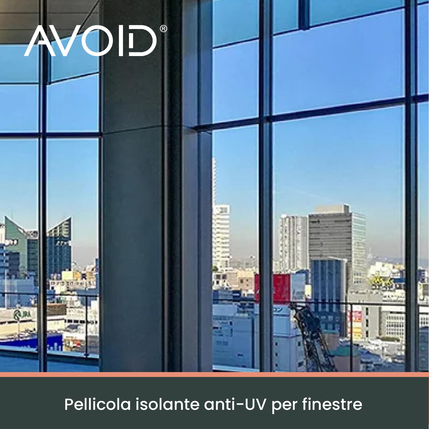 AVOID Pellicola per Vetri Finestre – Pellicola Adesiva per Vetri Trasparente con Protezione Solare – Blocca 99% dei Raggi UV – Riutilizzabile – Spatola, Taglierino e Spruzzino Inclusi (60x300 cm)
