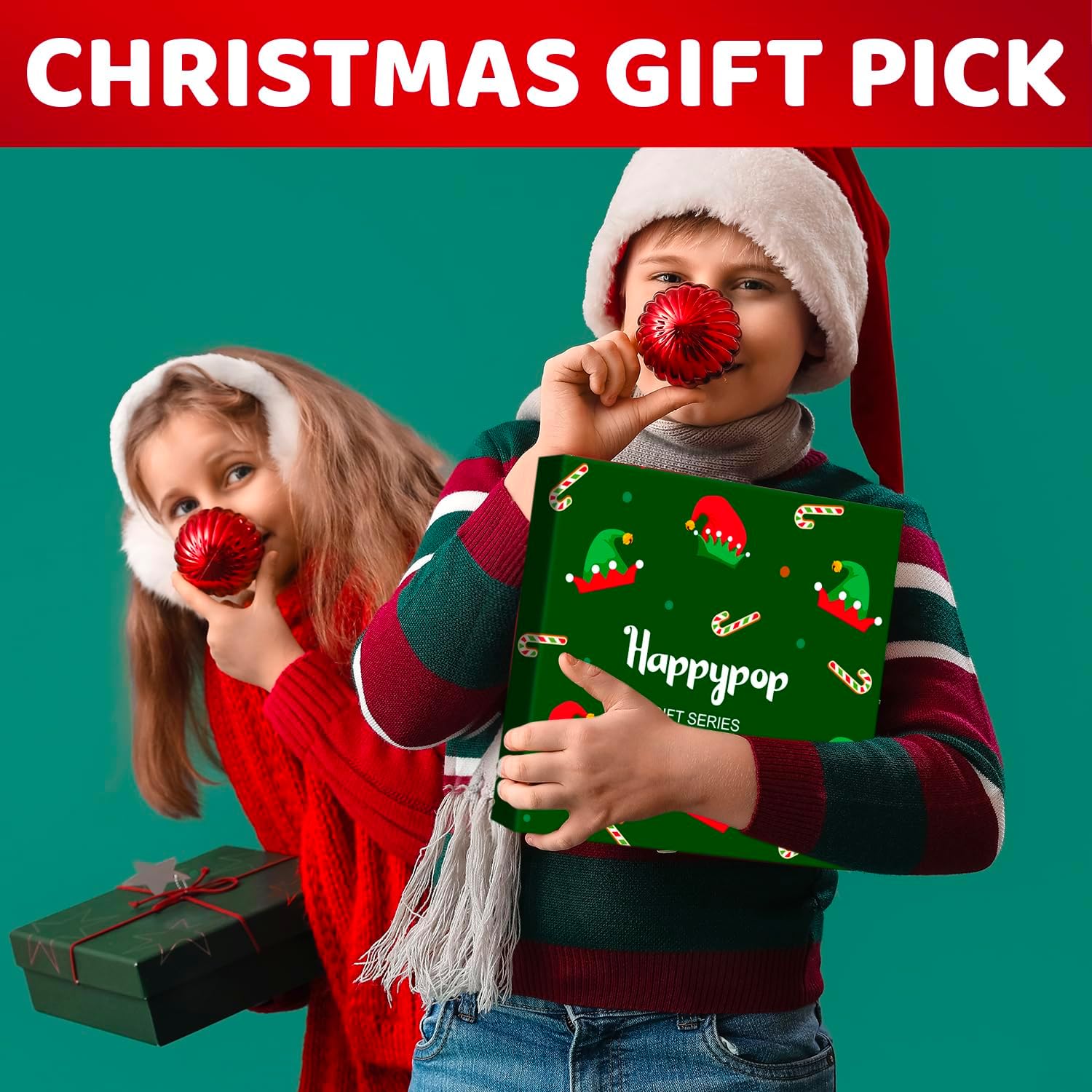 HAPPYPOP Christmas Tree Socks Gift - Elf Stocking Stuffers for Boys Girls with Greeting Card - Image 7