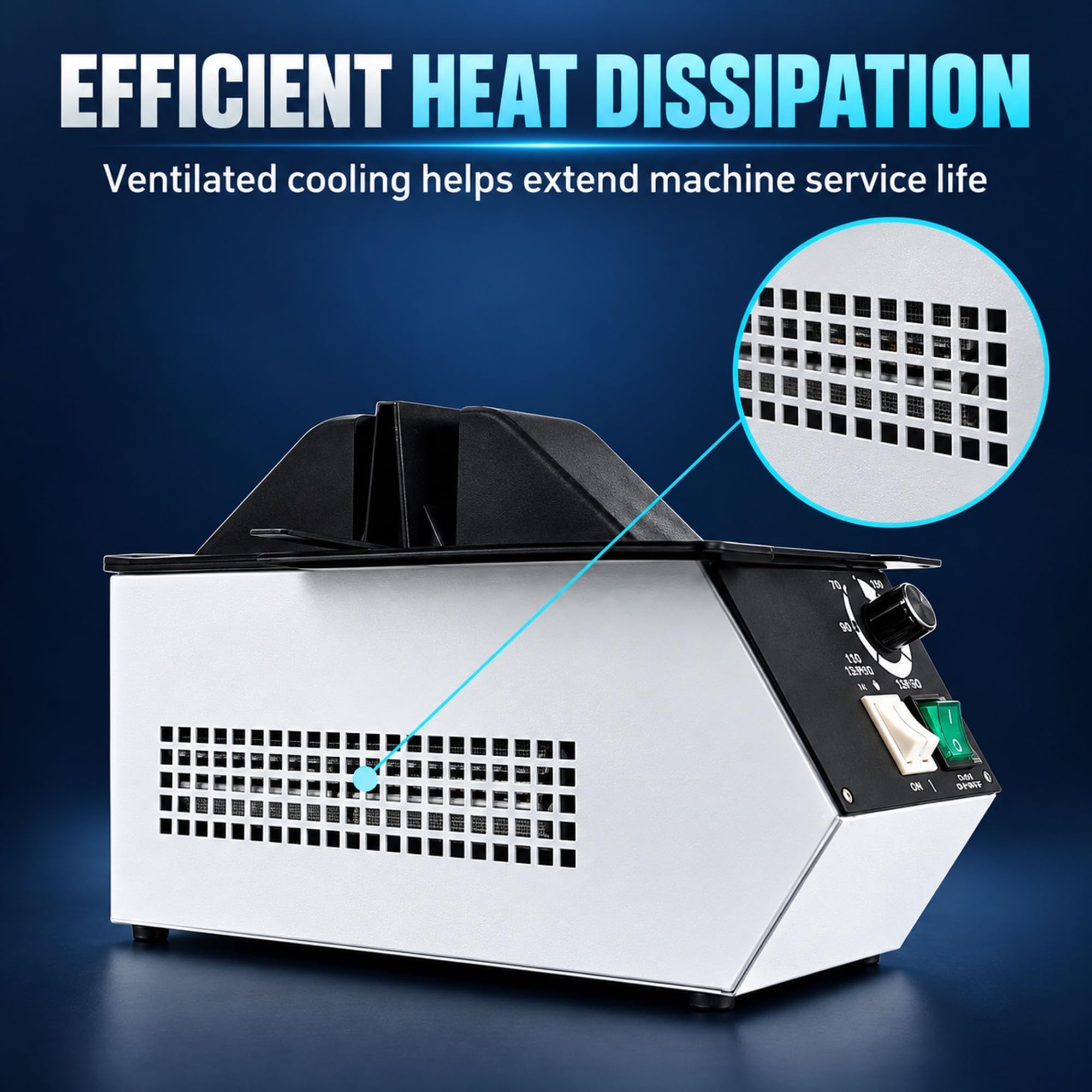 Chauffe-montures lunettes 1500W, commutation air chaud/froid optique