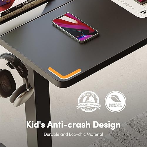 Miniatura 6 de FAMISKY Escritorio eléctrico de pie, escritorio de altura ajustable de 48 x 24 pulgadas, ergonómico para oficina en casa, estación de trabajo para