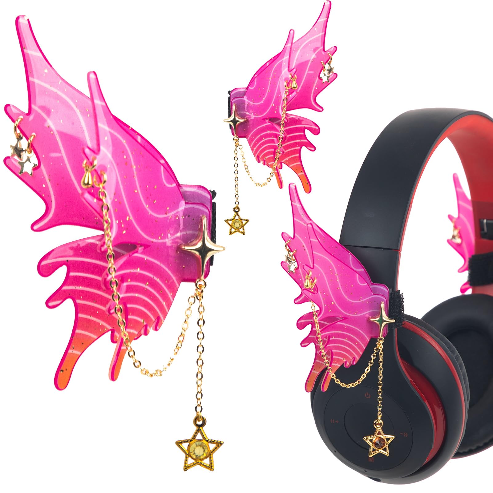 Amazon.co.jp: バタフライヘッドホンアクセサリー キュート – ゴールド
