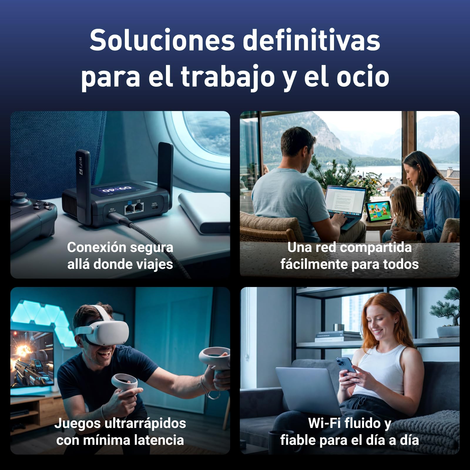 GL.iNet Slate 7 Pro (GL-BE10000) – Router Viaje Wi-Fi 7: 6 GHz (5,7 Gbps), Pantalla 2,8", WireGuard (1,1 Gbps), dpi, 2 Puertos 2.5G, OpenWrt – Ideal para viajeros y nómadas Digitales