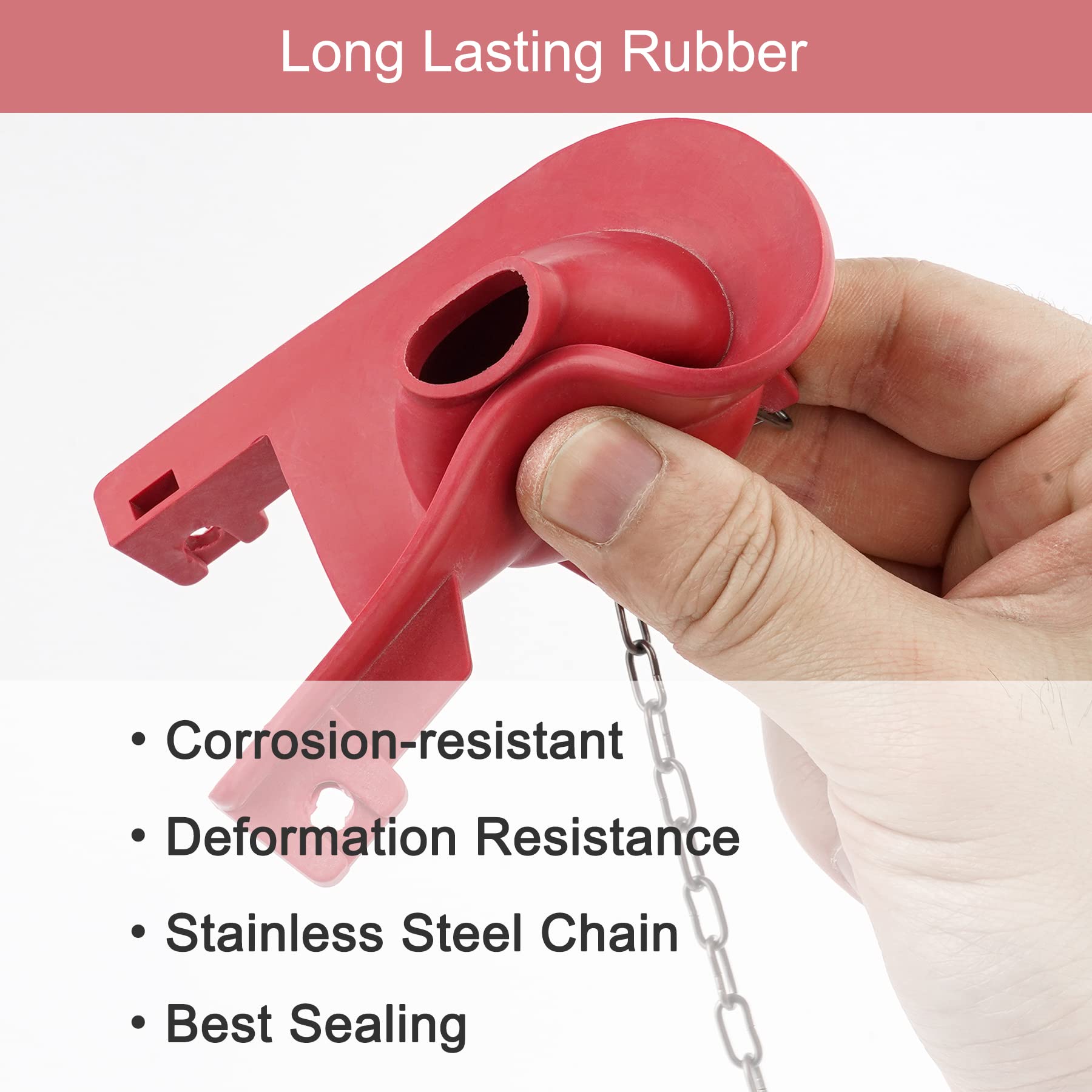 2 Pack Toilet Flappers Replacement Compatible with Kohler Shark-Fin Flapper Replacement Kit by Hibbent,2 Inch Toilet Flapper with Stainless Chain,Water Saving, High Performance,Easy to Install