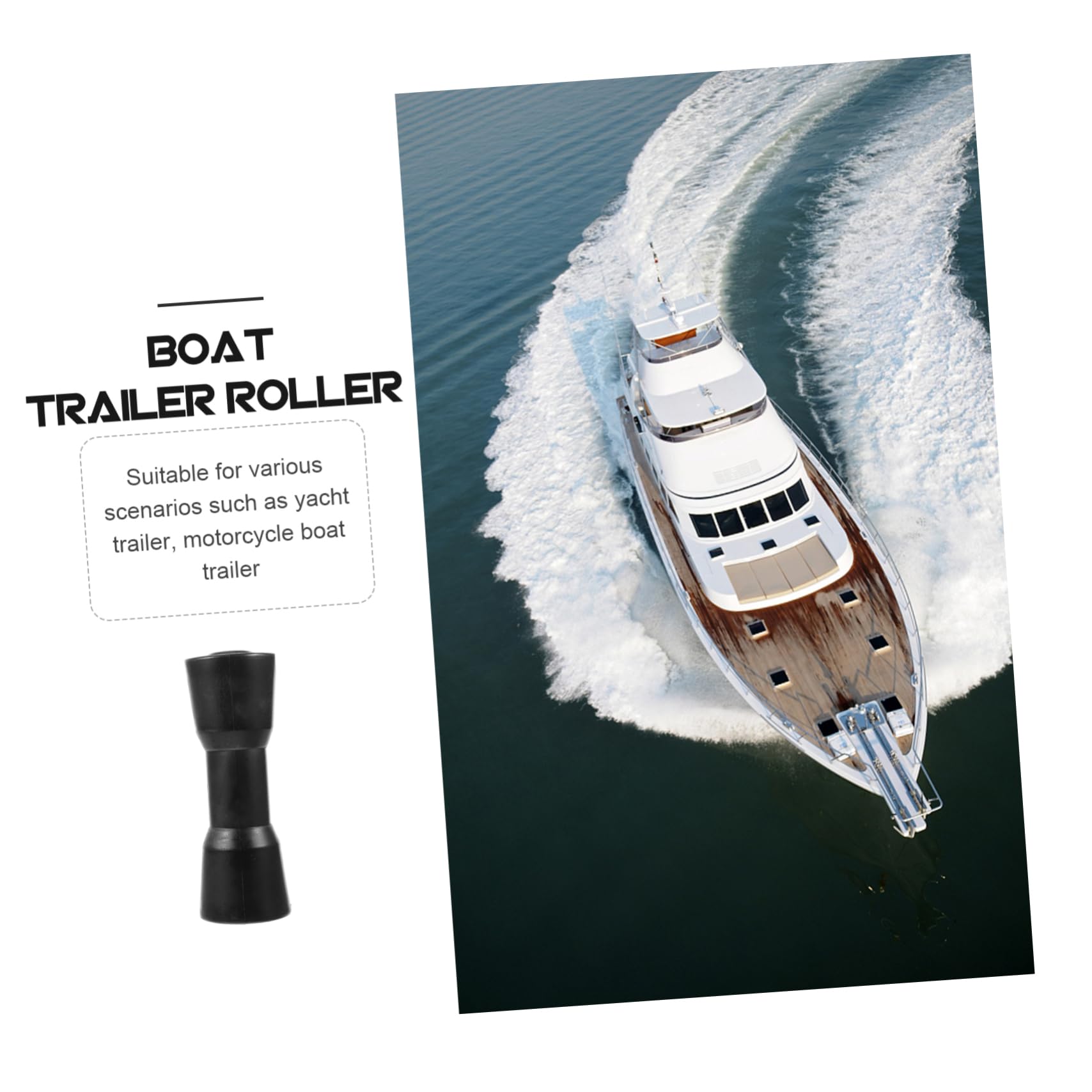 Sosoport Rullo in PVC per Carrello Barca Nero Accessori Completi, Resistente all'Usura e Facile da Installare, per Carrello Moto d'Acqua e Yacht