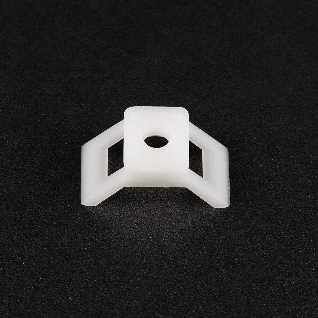 uxcell Cable Tie Base Saddle Type Mount Wire Holder Permanently Anchor To Wall Desk 29x15x12mm White 100pcs