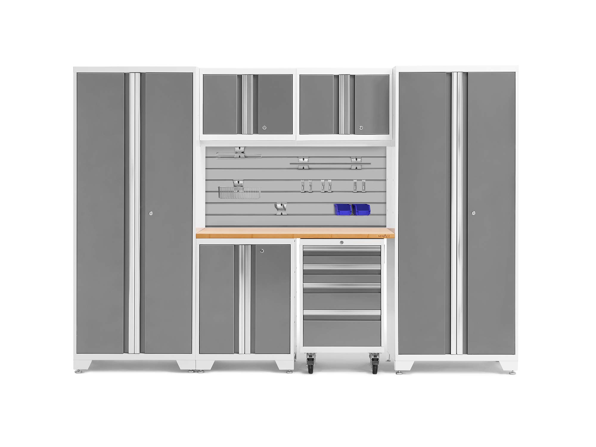 NewAge Products Inc. Bold Series White 7 Piece Set, Garage Cabinets, 54895
