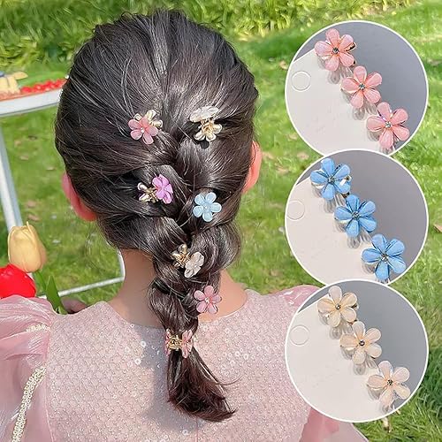 Miniatura 5 de 20 pinzas para el cabello con diseño de flores, pinzas para el cabello de flores pequeñas, pinzas para el cabello para niñas y mujeres, lindos
