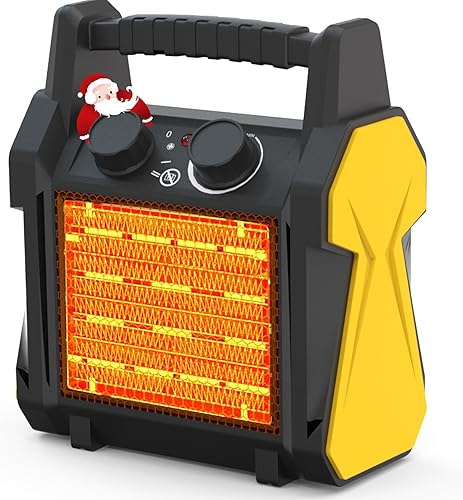 Miniatura 1 de Buyplus Calentador para exteriores, calentador de patio de 1500 W para garaje, calentadores eléctricos portátiles con protección contra