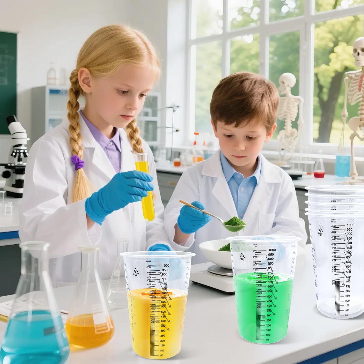 Kubek do mieszania lakieru 20 szt. 1000 ml jednorazowe kubki do mieszania farb z skalą kubek do mieszania żywicy epoksydowej kubek do mieszania farb z skalą do mieszania dla projektów artystycznych