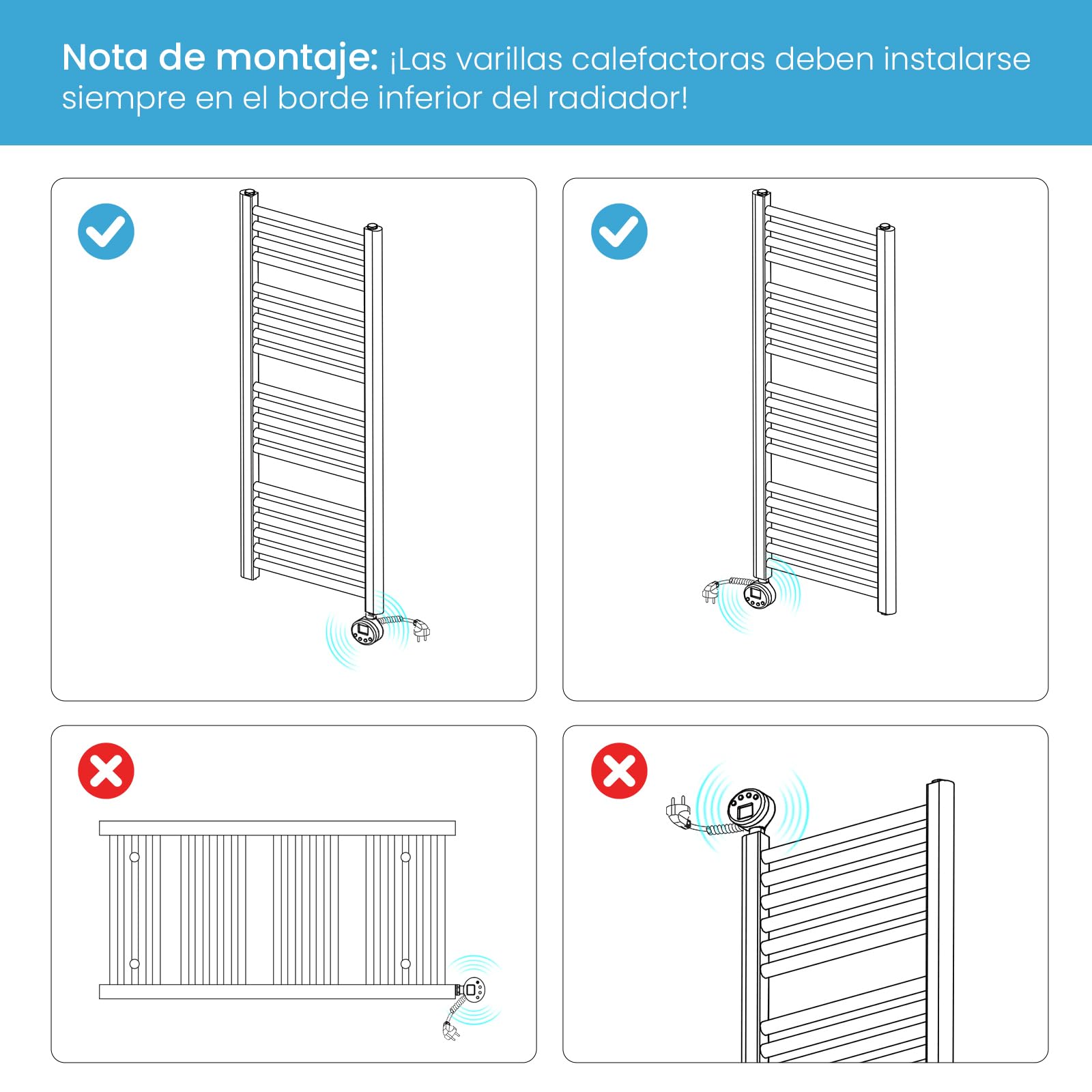 Heilmetz Radiador Toallero Eléctrico 100x40 cm con WiFi, Secatoallas Inteligente con Control por App Tuya, Termostato Programable y Temporizador, Blanco 300W
