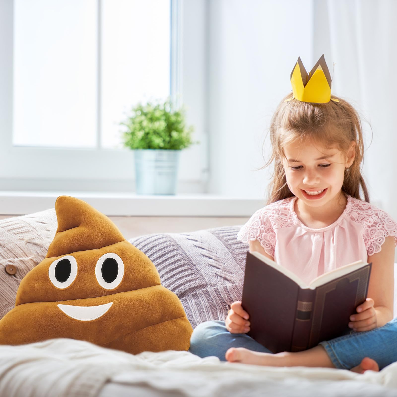 QhgPnt Poop Plush Pillow, Fake Poo Toy, Soft Emoji Pillow for Kids Funny Decorative Pillows for Home Decor Brown Plush Pillow, 30CM - Image 3