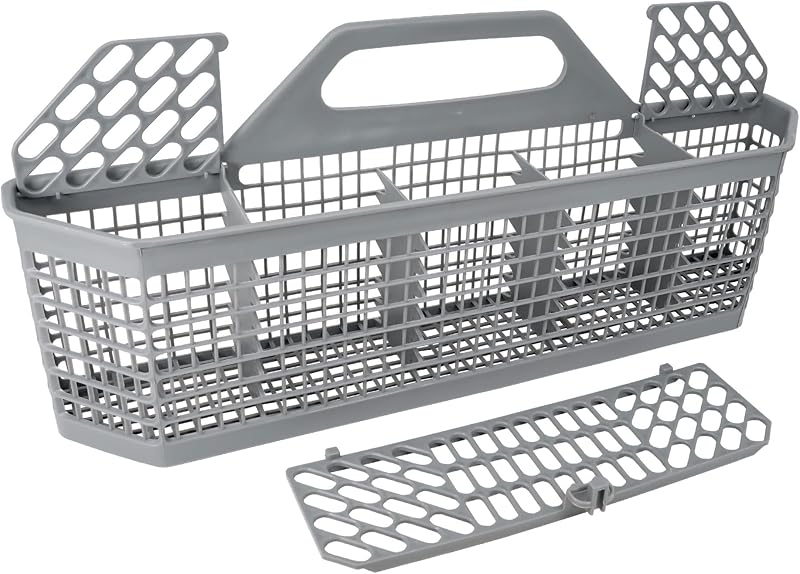 Universal WD28X10128 Dishwasher Cutlery Basket, Durable Dishwasher Basket with Flaps Open Design, Dishwasher Utensil Basket Compatible with GE and fits Whirlpool Frigi-daire Kenmore dishwasher